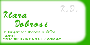 klara dobrosi business card